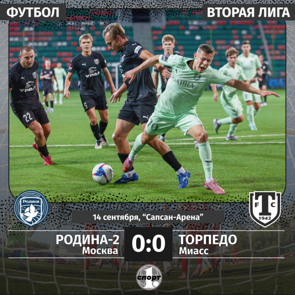 Футболисты &laquo;Торпедо&raquo; разошлись миром с дублем &laquo;Родины&raquo; во Второй лиге